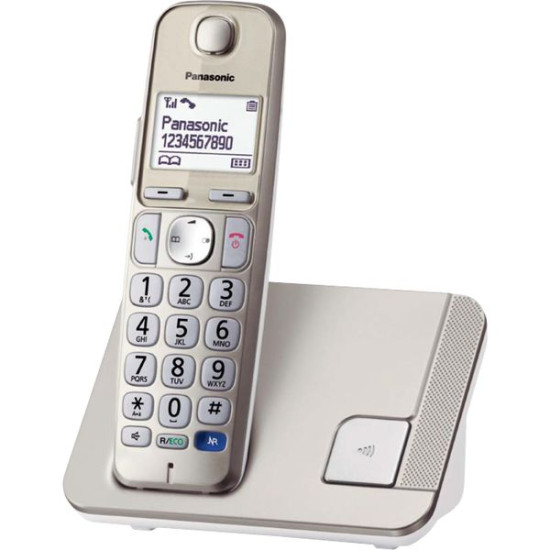 Telefon DECT Panasonic KX-TGE210FXN, argintiu, ideal pentru SENIORI Telefon DECT Panasonic KX-TGE210FXN, argintiu, ideal pentru SENIORI