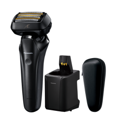 Aparat de ras cu 6 lame Panasonic, ES-LS9A-K803, cu cel mai avansat motor și senzor de barbă, stație de încărcare/curățare