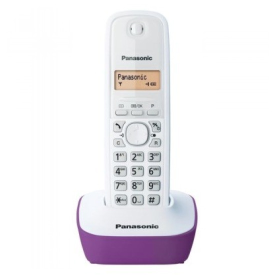 Telefon DECT Panasonic KX-TG1611FXF, alb/violet Telefon DECT Panasonic KX-TG1611FXF, alb/violet